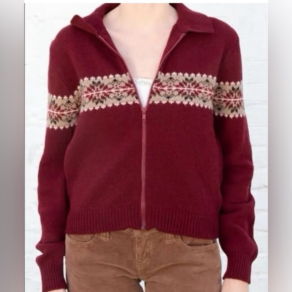 🔥 RARE Brandy Melville Red Patterned Jacket - Picture 5 of 12